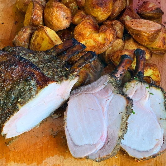 Hot Smoked Pork Rack French Trimmed 