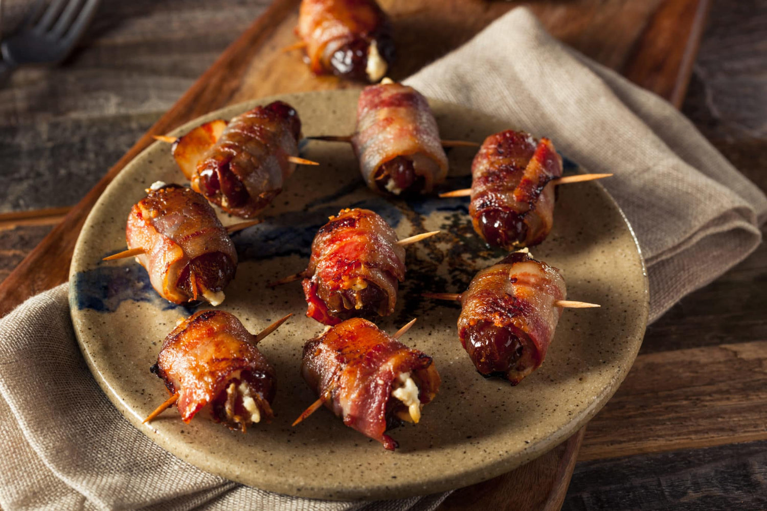 Smoked Dates with Bacon and Parmigiano-Reggiano Cheese